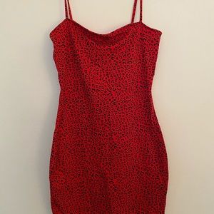 H&M red cheetah print dress
